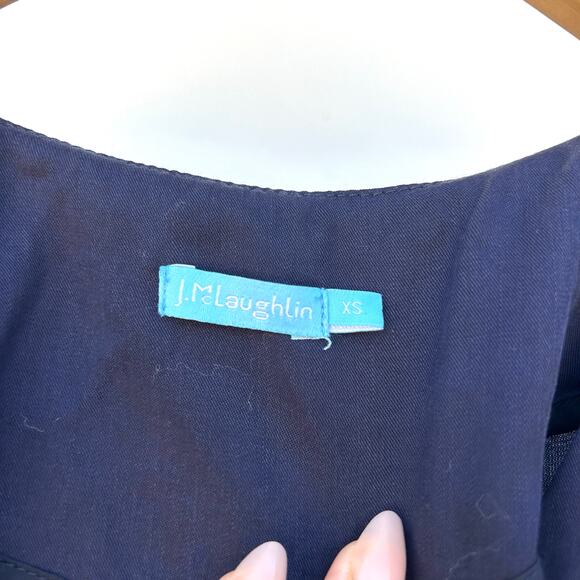 J. McLaughlin Bernadette Jumpsuit Navy Blue XS Extra Small Fitted Cinched Waist - Picture 3 of 8